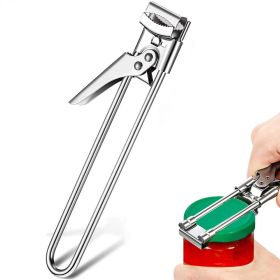 1pc Can Opener; Adjustable Jar & Bottle Opener; Multifunctional Stainless Steel Manual Can Opener Jar Lid Gripper; Easy Open Adjustable Jar Opener - S