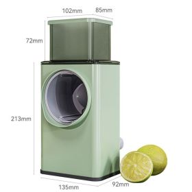 1pc Multifunctional Vegetable Cutter; Hand-cranked Potato Slicer; Lemon Grater; Drum Vegetable Grater With Handle - Green