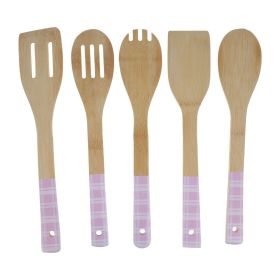 Bamboo Utensil Set 5PK - Purple
