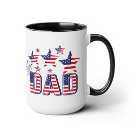 Accent Ceramic Coffee Mug 15oz - Dad Independence Day 4th Of July Celebration - 15oz
