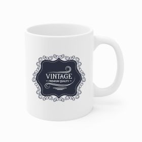 Ceramic Coffee Mug 11oz - Vintage Premium Quality Black White - Default Title