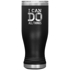 Boho Insulated Tumbler - 20oz, i Can Do All Things, Engraved, Travel Mug - Black