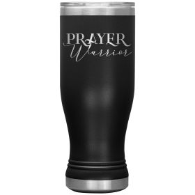 Boho Insulated Tumbler - 20oz, Prayer Warrior, Engraved, Travel Mug - Black