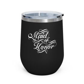 Insulated Tumbler - 12oz, Maid Of Honor, Wedding Bridal Party - Black