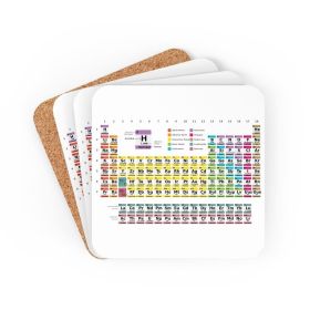 Corkwood Coaster 4 Piece Set, Periodic Table Of The Elements - Cork