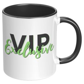 Coffee Cup, Accent Ceramic Mug 11oz, Vip Exclusive Green - Black