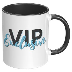 Coffee Cup, Accent Ceramic Mug 11oz, Vip Exclusive Blue - Black