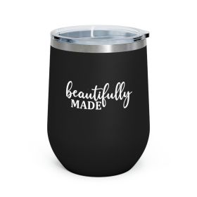 Insulated Tumbler - 12oz, Beautifully Made Inspiration Affirmation - Black