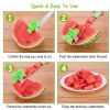 Watermelon Slicer Stainless Steel Watermelon Cubes Windmill Cutter Melon Knife Fruit Tools Kitchen Gadgets - Silver & Green