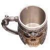 1pc Skull Knight Mug, Stainless Steel Viking Skull Mug, Creative Skeleton Beer Mug, Metal Skull Coffee Mug, Funny Gift, Home Kitchen Supplies - 400ml