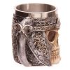 1pc Skull Knight Mug, Stainless Steel Viking Skull Mug, Creative Skeleton Beer Mug, Metal Skull Coffee Mug, Funny Gift, Home Kitchen Supplies - 400ml