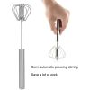 Stainless Steel Egg Rotary Whisk, Semi-Automatic Egg Beater Mixer - 14 inch