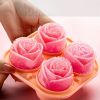 1pc Rose Shaped Ice Cube Tray; Silicone Ice Cube Mold; Kitchen Gadget - Ai Green