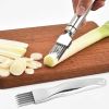 304 Stainless Steel Onion Cutter; Kitchen Accessory; Chopping Green Onion; Veggie Chopper; Multifunctional Scallion Cutter - Style 1