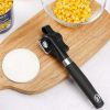 Safe Cut Can Opener; Smooth Edge Can Opener handheld; Food Grade Stainless Steel Cutting Can Opener for Kitchen &amp; Restaurant - 1pcs black