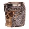 1pc Skull Knight Mug, Stainless Steel Viking Skull Mug, Creative Skeleton Beer Mug, Metal Skull Coffee Mug, Funny Gift, Home Kitchen Supplies - 400ml