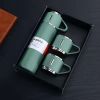 1pc/1Set Stainless Steel Thermal Cup; With Gift Box Set; Double Layer Leakproof Insulated Water Bottle; Keeps Hot And Cold Drinks For Hour - Blue Sing