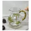 Leading Ware 3 Quarts Water Pitcher with Lid, Palm Tree Design Unbreakable Plastic Pitcher, Drink Pitcher, Juice Pitcher with Spout BPA Free - as Pic