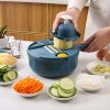 1pc Multifunctional Vegetable Cutter, Potato Shredded Grater, 3 Blades Or 6 Blades For Choose 11in*7.2in - Pink--Six Blades