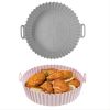 1/2pcs Air Fryer Silicone Pot; Reusable Air Fryer Liners; Silicone Air Fryer Basket; Food Safe Air Fryer Accessories - Dark Red + Light Blue