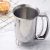 1pc Handheld Stainless Steel Batter Separator; Cupcake Batter Funnel; Batter Stirrer - Silvery